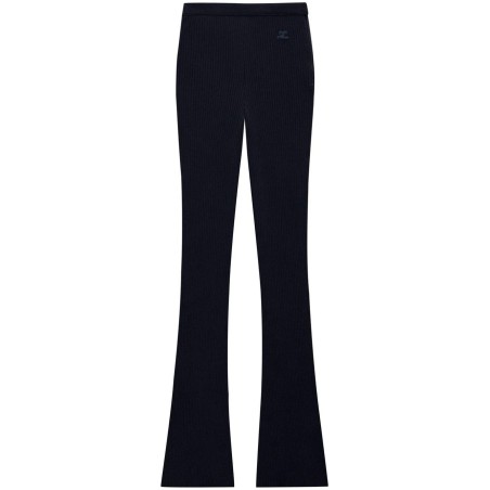 Rib knit flare pants