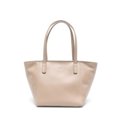 Taupe leather handbag