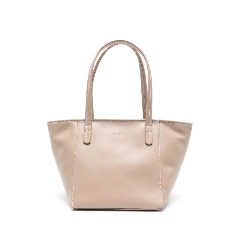 Taupe leather handbag