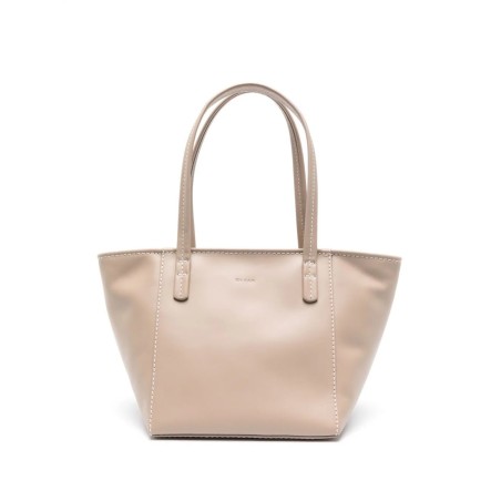 Taupe leather handbag