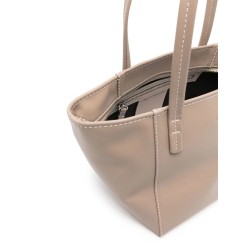 Taupe leather handbag