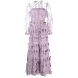 Lilac tiered lace maxi dress