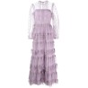 Lilac tiered lace maxi dress