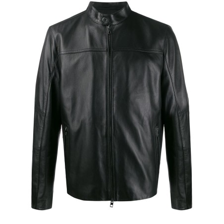 Leather racer jacket