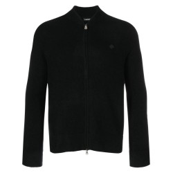 Yousin merino logo zip sweater