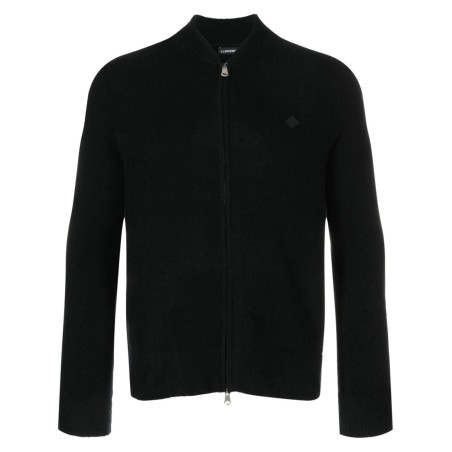 Yousin merino logo zip sweater