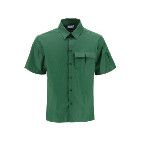 short-sleeved linen shirt with coated