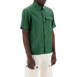 short-sleeved linen shirt with coated