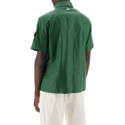 short-sleeved linen shirt with coated