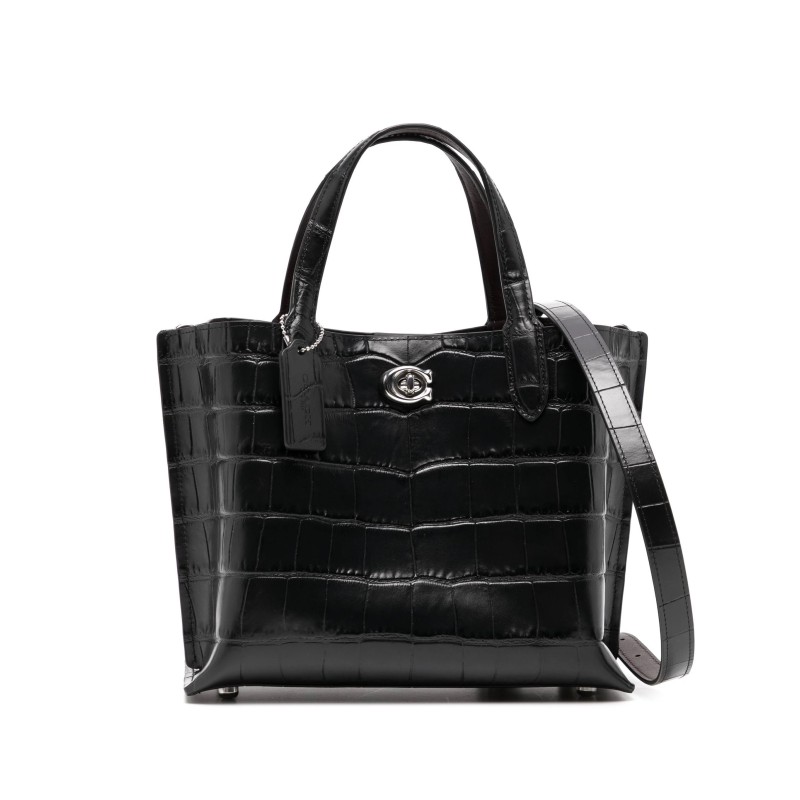 Embossed croc willow tote 24