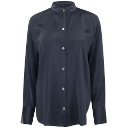 L/s band collar front shirt