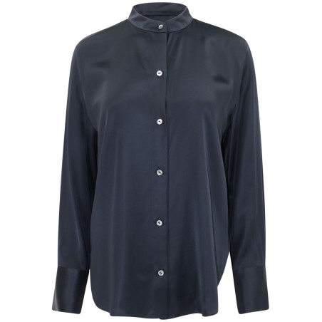 L/s band collar front shirt