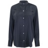 L/s band collar front shirt