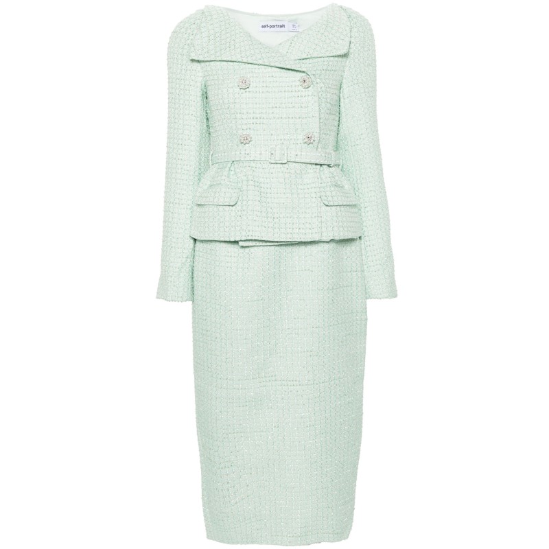 Mint boucle tailored dress