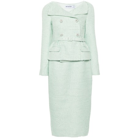 Mint boucle tailored dress