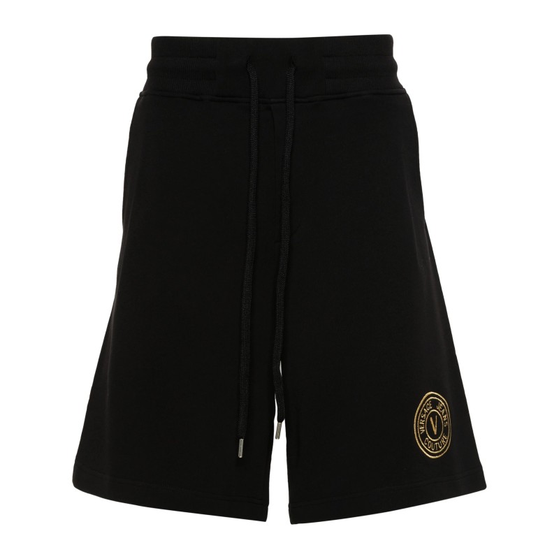 V-emblem cotton track shorts