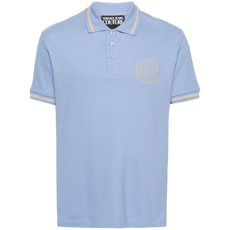 V-emblem piqué polo shirt