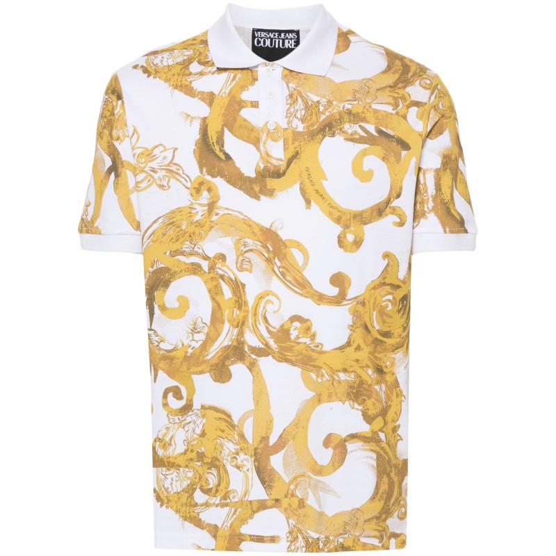 Watercolour baroque polo shirt