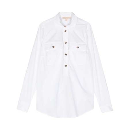 Poplin pull over shirt