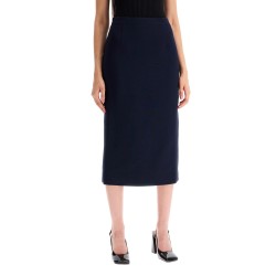 virgin wool midi skirt