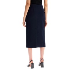 virgin wool midi skirt