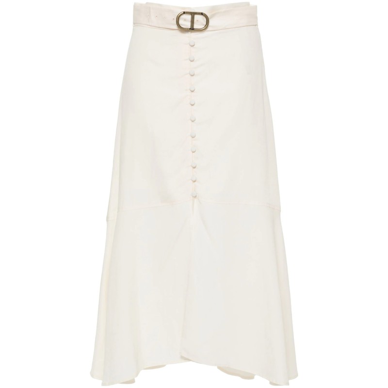 A-line belted midi skirt