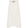 A-line belted midi skirt