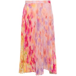 Floral-print pleated skirt