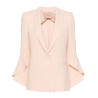 Flounce-sleeve crepe blazer