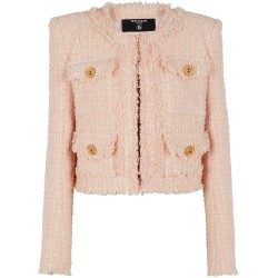 Frayed tweed jacket