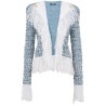 Fringed denim tweed jacket