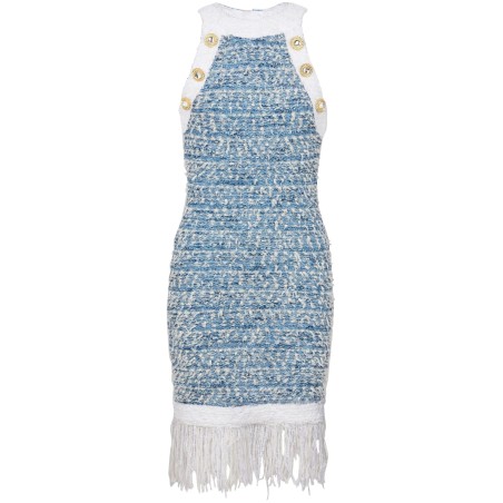 Fringed tweed minidress