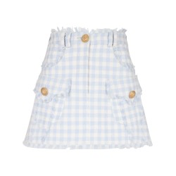 Gingham-pattern a-line skirt