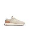 Leather-trim suede sneakers