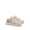 Leather-trim suede sneakers