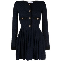 Navy weave knit mini dress