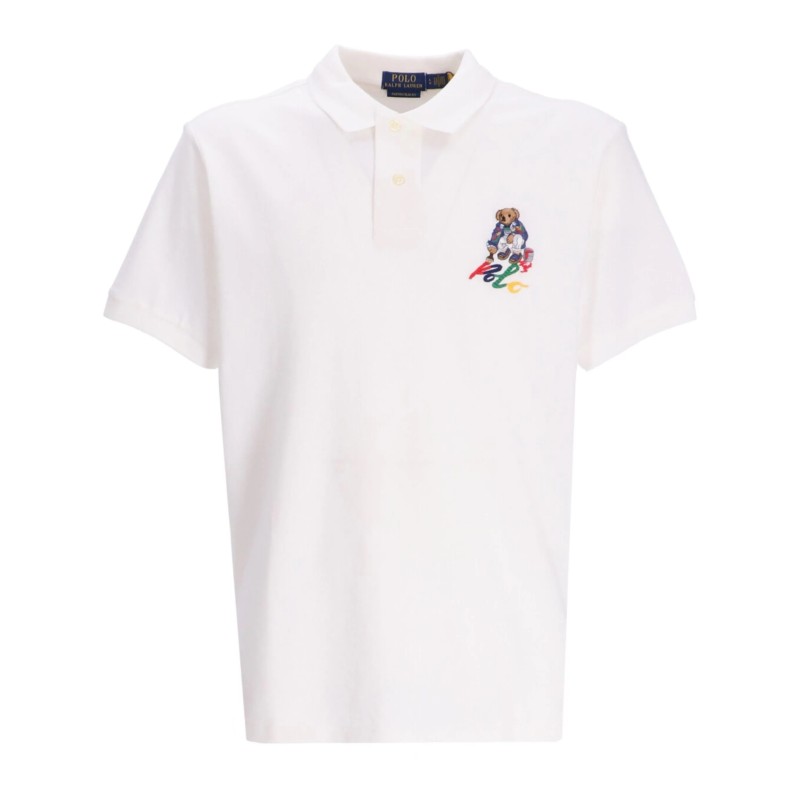 Polo bear print polo shirt