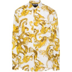 Watercolour print cotton shirt