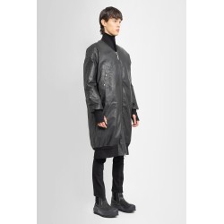 long leather bomber coat