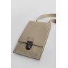 resined tiny calfskin pouch with strap