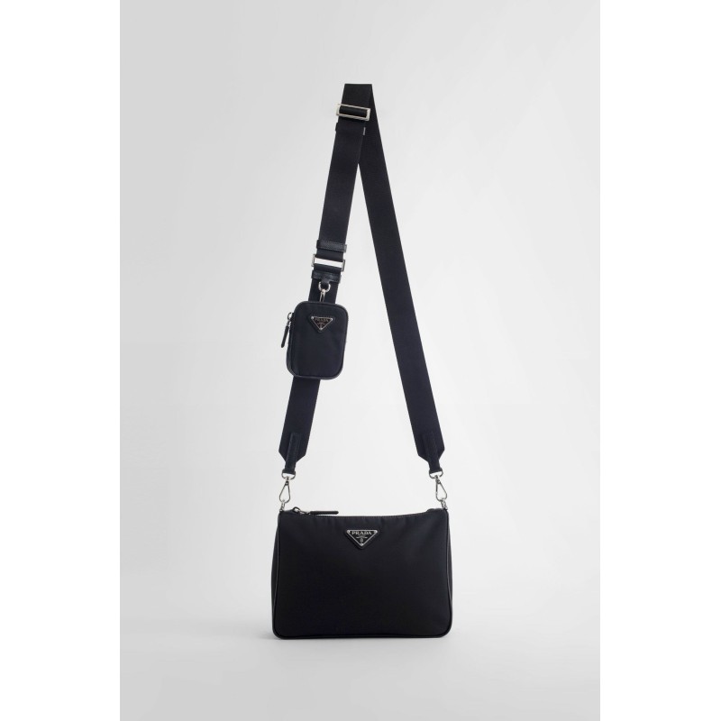 re-nylon and saffiano leather shoulder bag