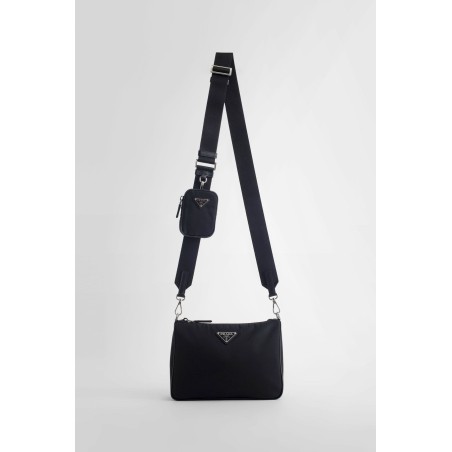 re-nylon and saffiano leather shoulder bag