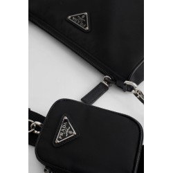 re-nylon and saffiano leather shoulder bag