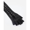 long leather gloves with front laces