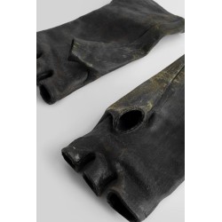 fingerless leather gloves