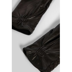 intrecciato leather gloves