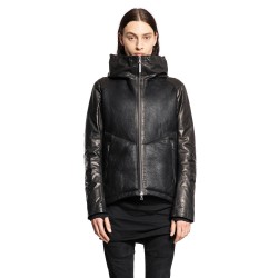 hooded leather jacket