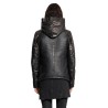 hooded leather jacket