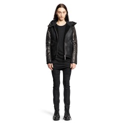 hooded leather jacket