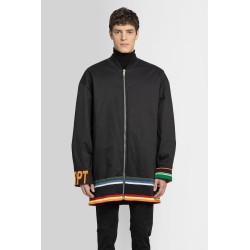 bomber jacket with striped ribbing